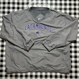 vintage embroidered wcu catamounts windbreaker